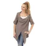 Damen Strickjacke Sweats Poncho Umhang Cardigan Jacke; S/M; Cappuccino
