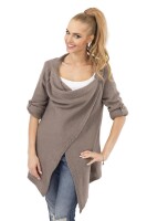 Damen Strickjacke Sweats Poncho Umhang Cardigan Jacke; S/M; Cappuccino