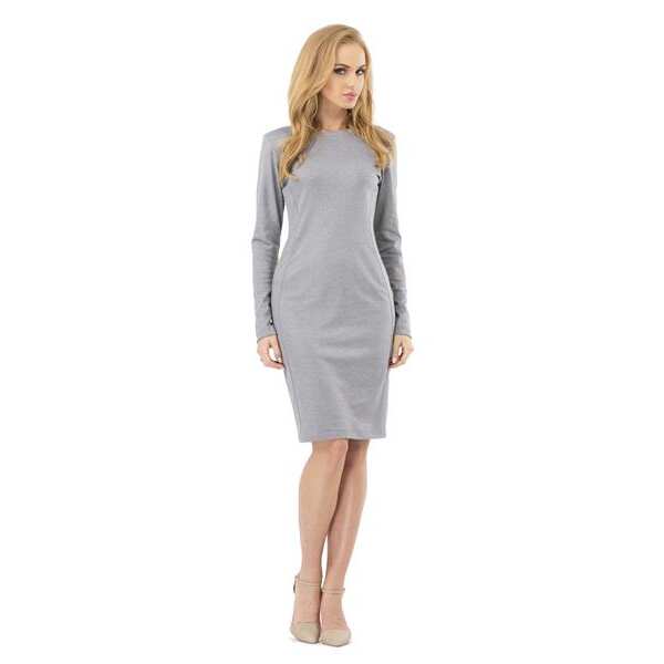 Damen Klassisches Minikleid Kleid Tunika Top; Grau/S/36