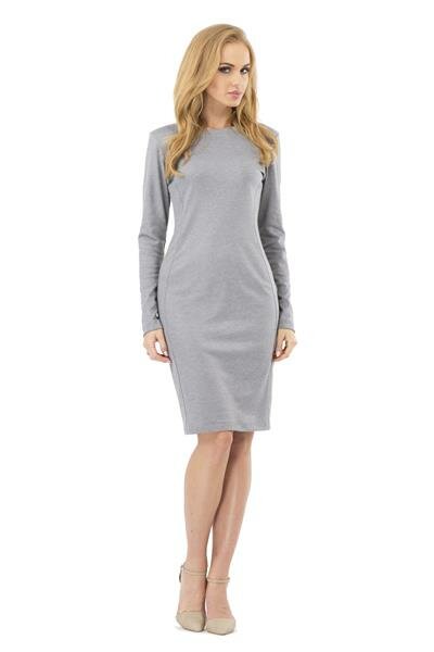 Damen Klassisches Minikleid Kleid Tunika Top; Grau/S/36