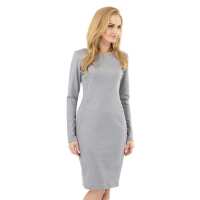 Damen Klassisches Minikleid Kleid Tunika Top; Grau/M/38