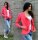 Damen Cardigan Sweater Jacke mit Kapuze Gr. S/M, Koralle