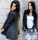 Damen Cardigan Sweater Jacke mit Kapuze Gr. S/M, Grafit