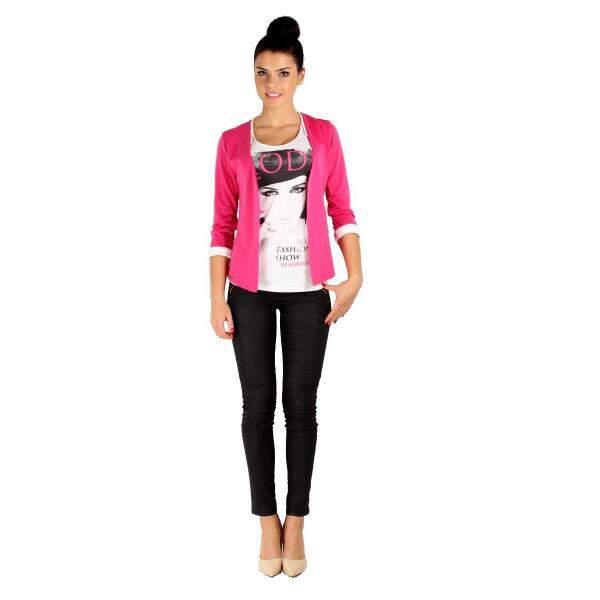 Damen Blazer Kurzjacke Jacke, S/M, Pink