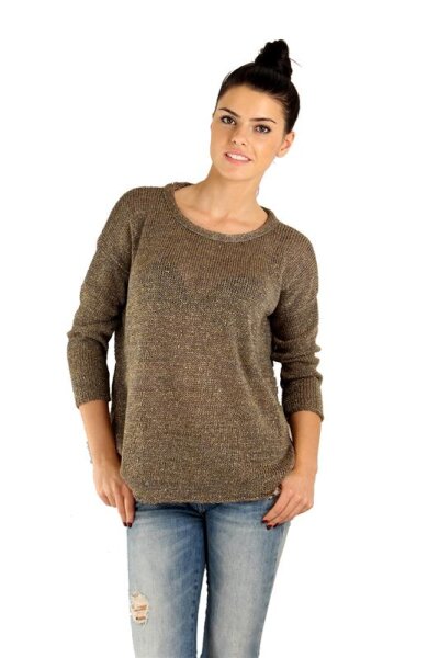 Damen Pullover Strickpullover Pulli; S/M; Cappuccino