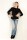 Damen Pullover Longshirt Strickpullover; S/M; Schwarz