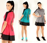 Klassisches Minikleid  Longshirt 2 Farbig Tunika Top Gr....