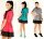 Damen Minikleid  Longshirt 2 Farbig Tunika Top;