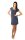 Kleid Tunika Mini-Kleid mit Raffungen U-Ausschnitt, Grafit S/M 36/38