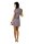 Kleid Tunika Mini-Kleid mit Raffungen U-Ausschnitt, Grau S/M 36/38