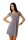 Kleid Tunika Mini-Kleid mit Raffungen U-Ausschnitt, Grau XL/XXL 42/44