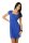Kleid Tunika Mini-Kleid mit Raffungen U-Ausschnitt, Blau S/M 36/38