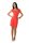 Kleid Tunika Mini-Kleid mit Raffungen U-Ausschnitt, Koralle M/L 38/40