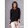 Damen Longshirt mit verlängerte Saumenden; Schwarz/M/38