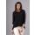 Damen Longshirt mit verlängerte Saumenden; Schwarz/XL/42