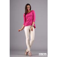 Damen Longshirt mit verlängerte Saumenden; Dunkelpink/XL/42