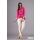 Damen Longshirt mit verlängerte Saumenden; Dunkelpink/XL/42