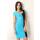 Longshirt Tunika 2 farbig; S/M; Azurblau/Schwarz