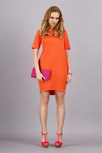 Damen Kleid klassisch elegant Mini-Kleid; Orange/M/38