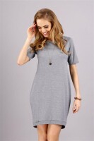 Damen Kleid klassisch elegant Mini-Kleid; Grau/L/40