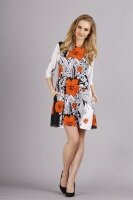 Damen Mini-Kleid Tunika Muster Punkte, Keise Blumen;