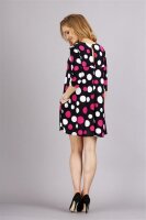 Damen Mini-Kleid Tunika Muster Punkte, Keise Blumen;