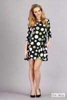 Damen Mini-Kleid Tunika Muster Punkte, Keise Blumen; 2/M/38