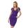 Kleid V-Ausschnitt Sommerkleid; Violett L/XL 40/42