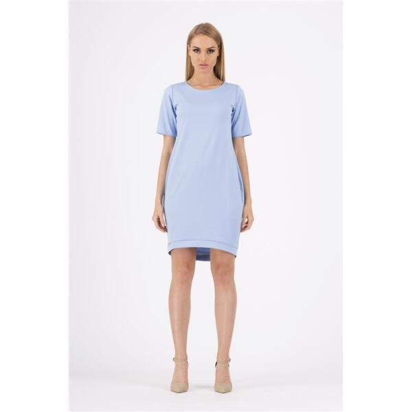 Damen Kleid klassisch elegant Mini-Kleid; Babyblau/S/36