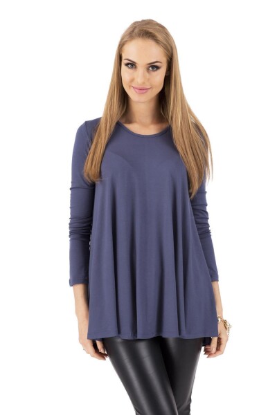 Damen Longshirt weit geschnitten; Grafit/L/XL 40/42