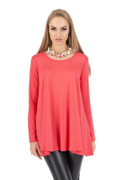Damen Longshirt weit geschnitten; Koralle/L/XL 40/42