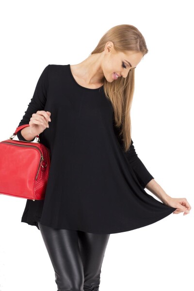 Damen Longshirt weit geschnitten; Schwarz/S/M 36/38