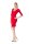 Kleid V-Ausschnitt Sommerkleid Mini Kleid 3/4 Arm ; Rot S/M 36/38