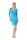 Kleid V-Ausschnitt Sommerkleid Mini Kleid 3/4 Arm ; Azurblau S/M 36/38