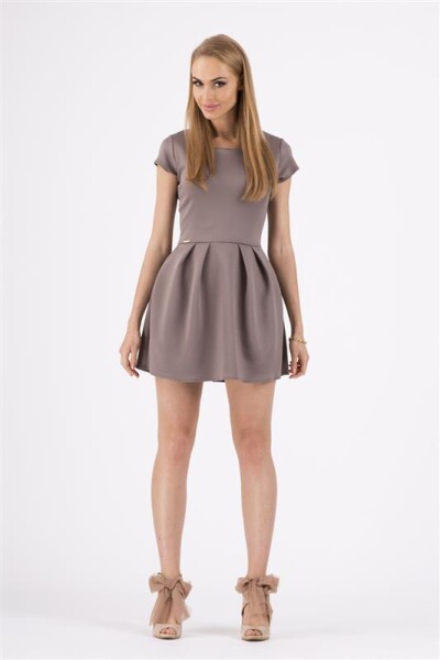 Minikleid Top mit Falten Longshirt Gr. 36 38 S M, M65 Cappuccino M/38