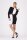 Damen Kleid 2 Farbig Mini-Kleid Tunika Muster;