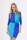 Damen Kleid 2 Farbig Mini-Kleid Tunika Muster; Blau/Azurblau/XL/XXL 42/44