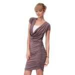 Damen Kleid Wasserfallausschnitt Raffungen;