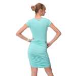 Damen Kleid Wasserfallausschnitt Raffungen;