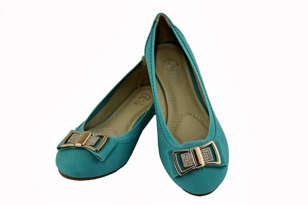 Damen Ballerinas ; Türkis/38