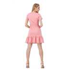 Damen Kleid Klassisch Elegant mit Rüschen;