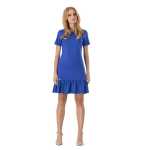 Damen Kleid Klassisch Elegant mit Rüschen;