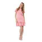 Damen Kleid Klassisch Elegant mit Rüschen;