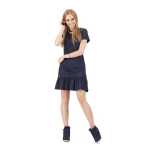 Damen Kleid Klassisch Elegant mit Rüschen;