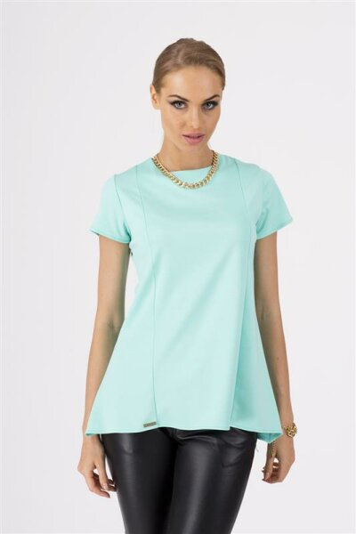 Damen Longshirt elegant Asymetrisch; Mintgrün/S/36