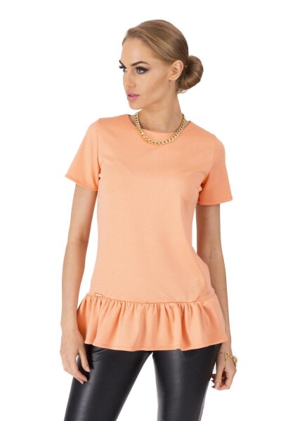 Longshirt Top Klassisch Elegant mit Rüschen ; Melone S/36