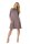 Mini - Kleid weit geschnitten Kleid mit Taschen Top 5 Farben Gr. 36 38 40 42 44 46, 8547 Cappuccino M/L 38/40