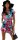 Damen-Jumpsuit Sommer Overall mit tropischem Muster